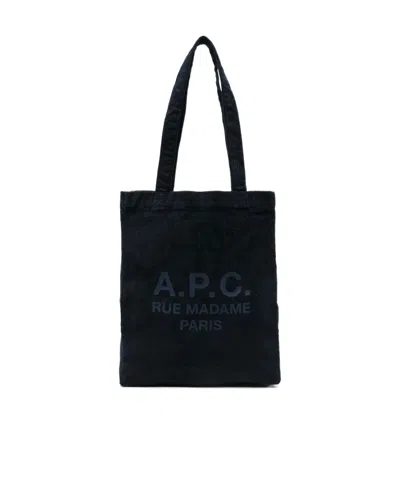 Apc A.p.c. Logo Printed Shoulder Bag In Black