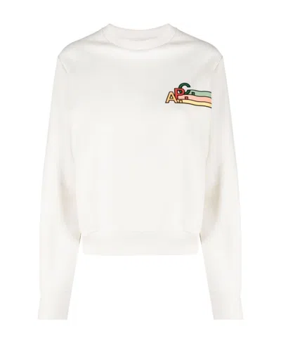 Apc Logo Printed Sweater In White