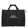 Apc Black Gym Bag With Contrasting Logo Print In Black
