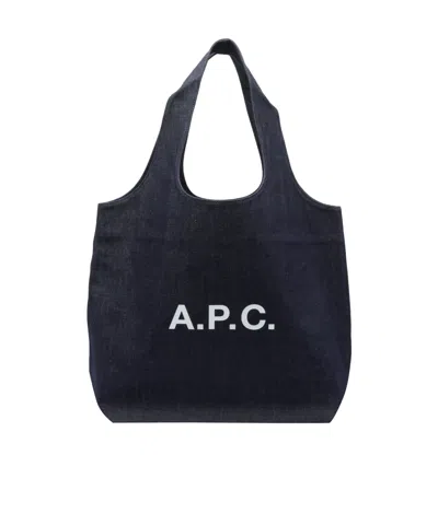 A.p.c. Logo Printed Tote Bag In Purple