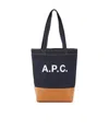 Apc Medium Logo-detail Denim Tote Bag In Black