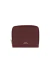 A.p.c. Logo Printed Zip-around Wallet In Red
