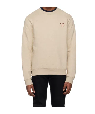 Apc Logo Round-neck Sweater In Nude