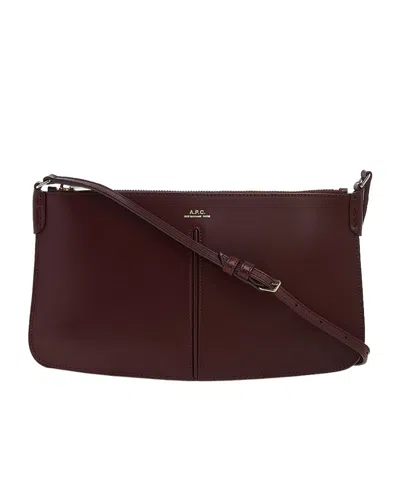 Apc Logo Shoulder Bag In Black