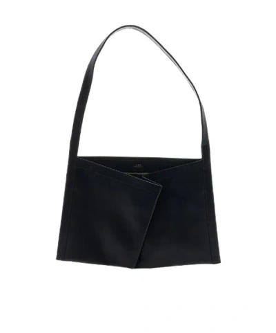 Apc Logo Shoulder Bag In Black
