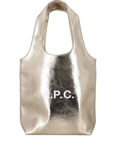 Apc Logo Small Tote Bag In Gold