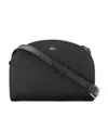 Apc A.p.c. Women Black Leather Mini Demi Lune Shoulder Bag In Black
