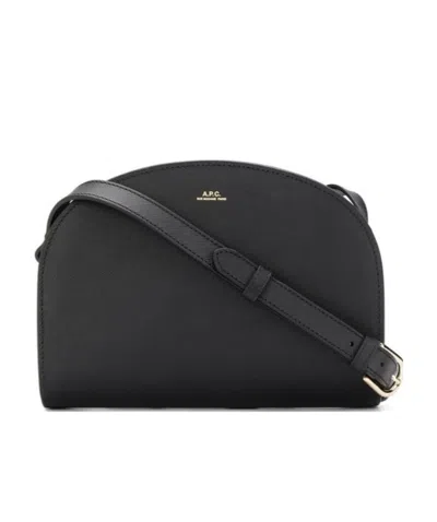 Apc Stylish Black Leather Mini Crossbody Bag For Women