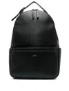 Apc Logo-stamp Faux-leather Backpack In Black