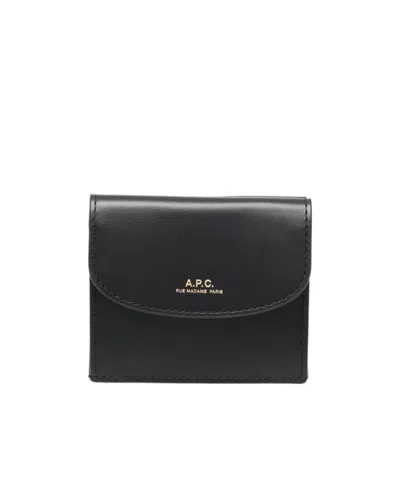 Apc Logo-stamp Wallet In Black