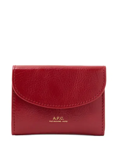 Apc Logo-stamp Wallet In Red