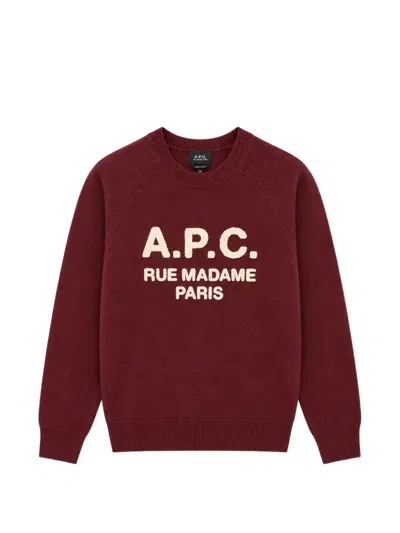 A.p.c. Logo Sweater In Multi
