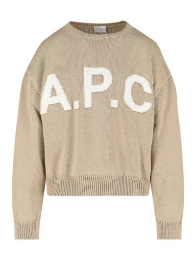 Apc Logo Sweater In Neutral