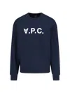 Apc Classic Cotton Sweatshirt With Iconic Logo And Fit In Blue