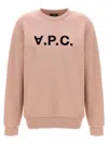 Apc A.p.c. Sweatshirt Crew-neck Logo Print Clothing In Pink