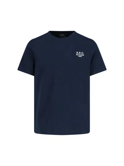 Apc Logo T-shirt In Blue