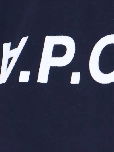 Apc Logo T-shirt In Blue