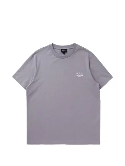 Apc Logo T-shirt In Gray