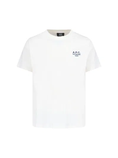 Apc A.p.c. Logo Embroidered Crewneck T-shirt In White