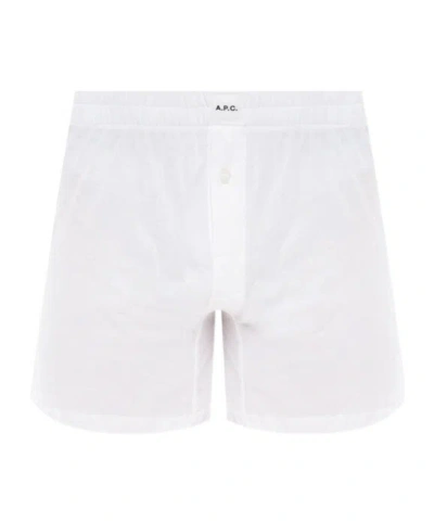 A.p.c. Logo Tag Boxers In White