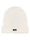 Apc Logo-tag Wool Beanies In Neutrals