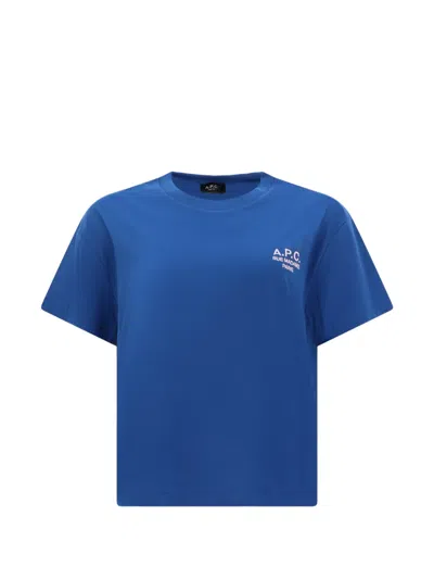 A.p.c. Royal Blue Logo Crew Neck T-shirt