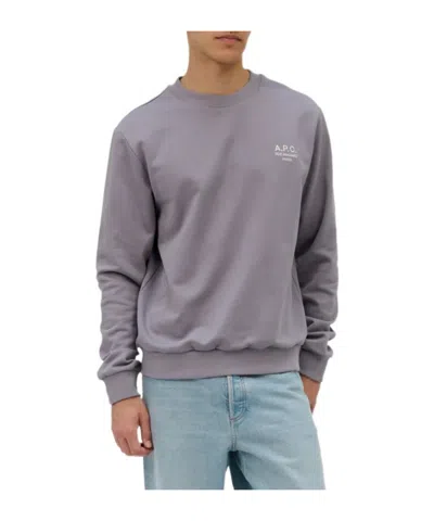 A.p.c. Logo-detail Crew-neck Sweatshirt In Gray