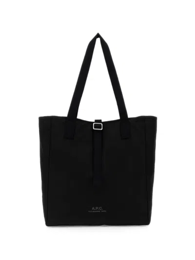 A.p.c. Archive Logo-print Shoulder Bag In Black