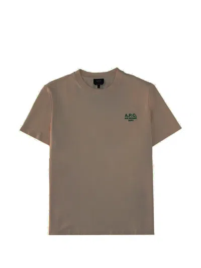 A.p.c. Logo-detail T-shirt In Brown