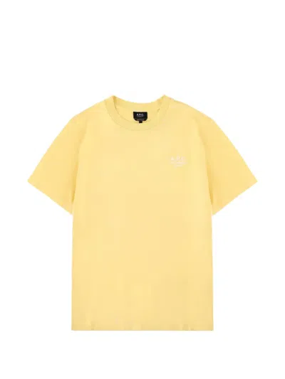 A.p.c. Logo-detail T-shirt In Yellow