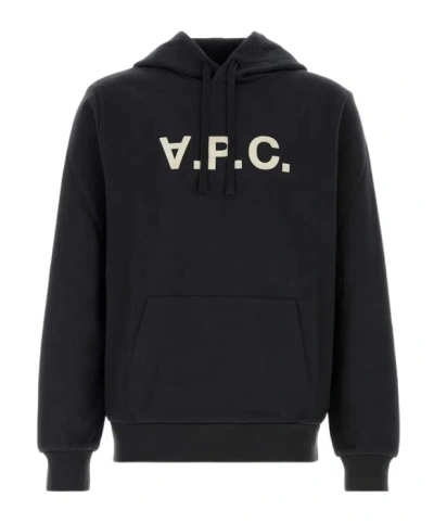 A.p.c. Logo-detailed Hoodie In Black
