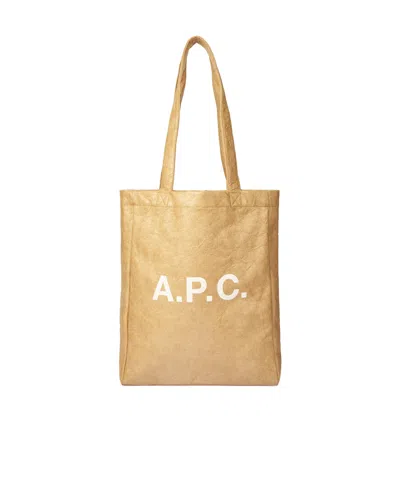 A.p.c. Logo-detailed Tote Bag In Nude