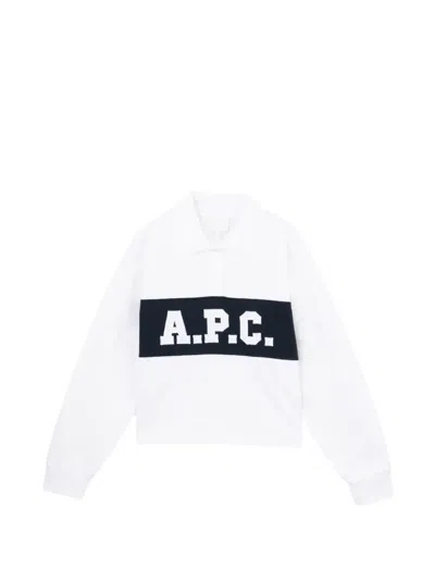 A.p.c. Logo-embroidered Polo Shirt In White