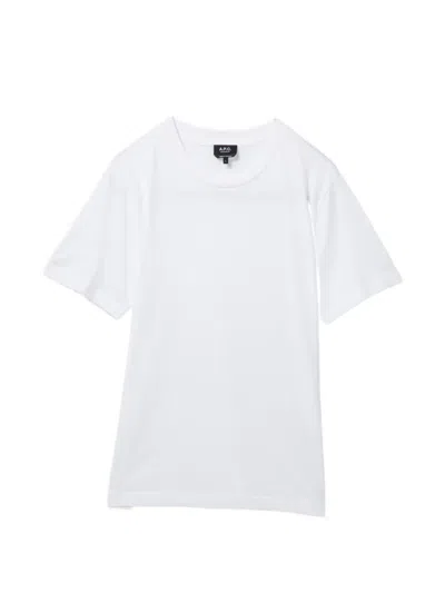 A.p.c. Logo-embroidered Round Neck T-shirt In White