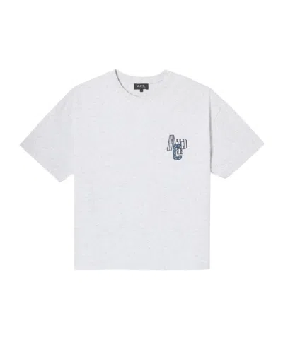 A.p.c. Logo-embroidered Short-sleeve T-shirt In White