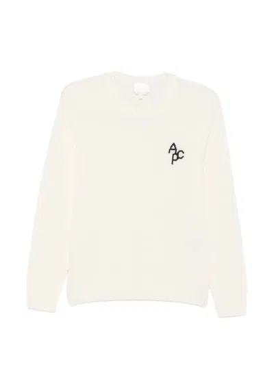 A.p.c. Logo-embroidered Sweater In Neutral