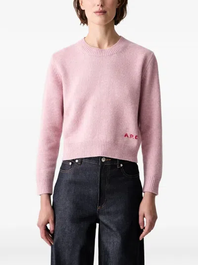 A.p.c. Logo-embroidered Sweater In Gold