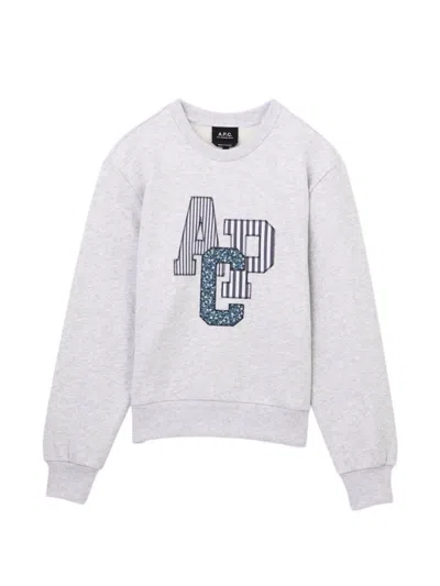 A.p.c. Logo-embroidered Sweatshirt In Gray