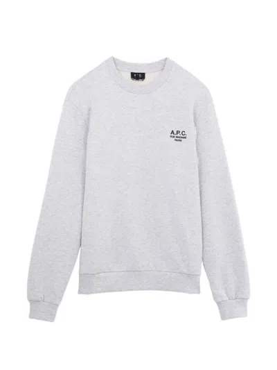A.p.c. Logo-embroidered Sweatshirt In Silver