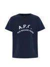 A.p.c. Logo-embroidered T-shirt In Blue