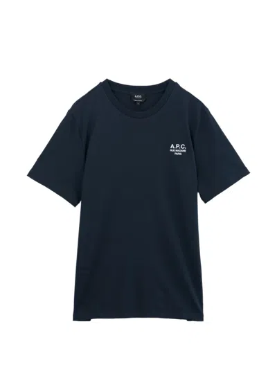 A.p.c. Standard Rue Madame Cotton Crew-neck T-shirt In Blue