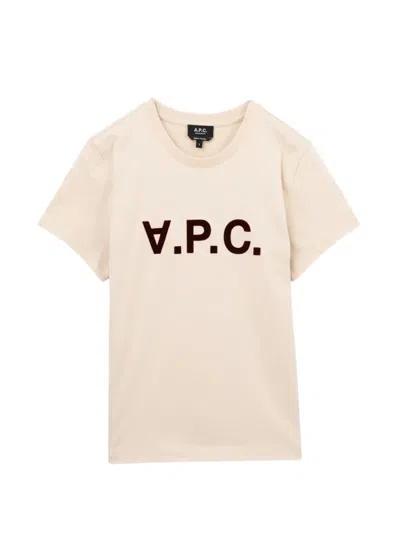 A.p.c. Logo-embroidered T-shirt In Neutral