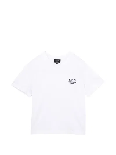 A.p.c. Logo-embroidered T-shirt In White