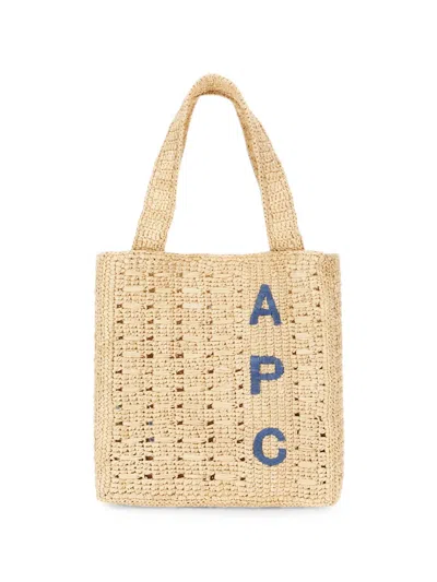 A.P.C. LOGO-EMBROIDERED WOVEN TOTE BAG