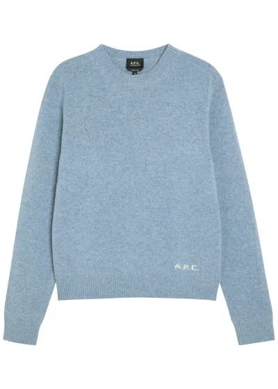 A.p.c. Loose Grey-blue Wool Sweater