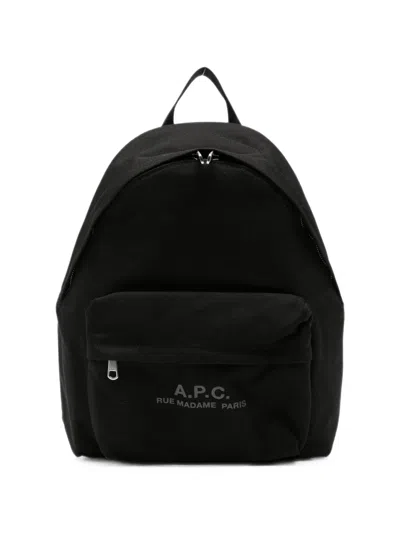 A.p.c. Logo-print Backpack In Black