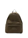 A.p.c. Logo-print Backpack In Green