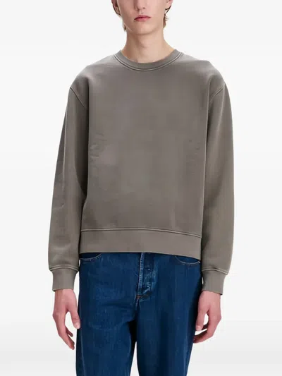 A.p.c. Logo-print Boxy Sweater In Orange