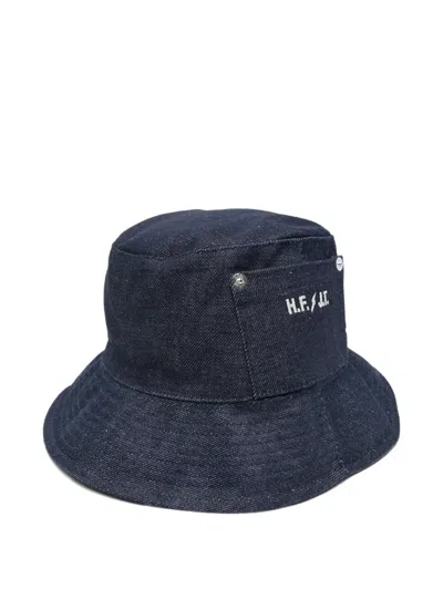 A.p.c. Logo-print Bucket Hat In Blue