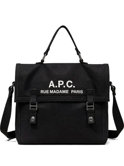 A.p.c. Logo-print Canvas Tote Bag In Black